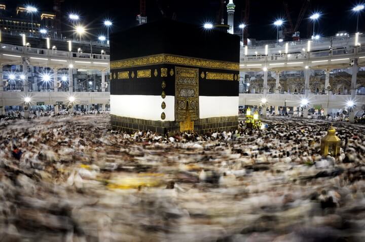 Muslim pilgrims circle counterclockwise Islam's holiest shrine, the Kaaba, at the Grand Mosque in the Saudi holy city of Mecca, late on September 21, 2015. The annual hajj pilgrimage begins on September 22, and more than a million faithful have already flocked to Saudi Arabia in preparation for what will for many be the highlight of their spiritual lives. AFP PHOTO / MOHAMMED AL-SHAIKH (Photo credit should read MOHAMMED AL-SHAIKH/AFP/Getty Images)