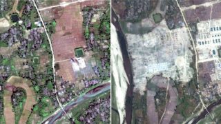 ภาพดาวเทียมเผย ทหารพม่าสร้างค่ายทับชุมชนโรฮิงญา