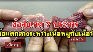 ข้อสังเกต 7 ประการ ข้อแตกต่างระหว่างเนื้อหมูกับเนื้อวัว